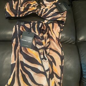 Savage X Fenty Animal Print Jumpsuit - Black and Tan